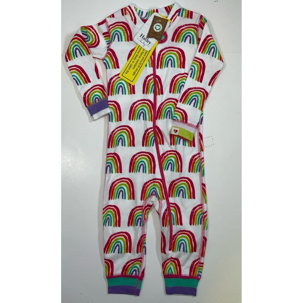 NWT Hatley Baby 100% Organic‎ Cotton Rainbow 1 Piece Coverall Long Sleeve 9-12